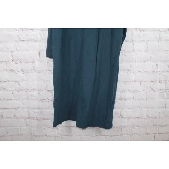 LL Bean Navy Blue Cotton Blend Robe Long Full Zip Size L Pet - Picture 5 of 12